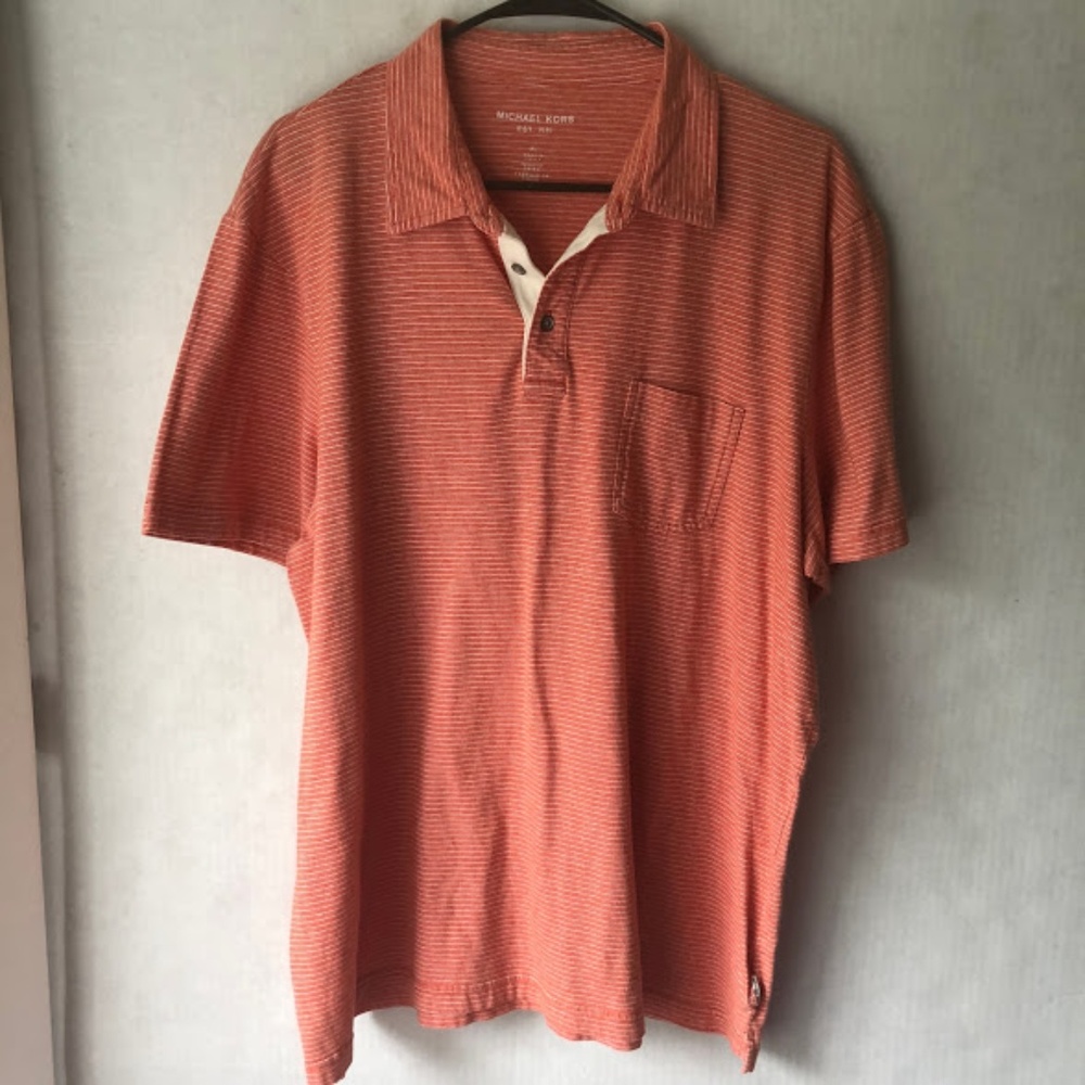 Michael Kors Men's XL Shirt Polo Orange White